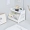 White Double Tier Desktop Storage Organiser with Cat's Paw Design, Perfect Display Shelf for Dorm Rooms and Home Offices