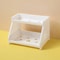 White Double Tier Desktop Storage Organiser with Cat's Paw Design, Perfect Display Shelf for Dorm Rooms and Home Offices