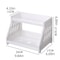 White Double Tier Desktop Storage Organiser with Cat's Paw Design, Perfect Display Shelf for Dorm Rooms and Home Offices