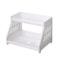 White Double Tier Desktop Storage Organiser with Cat's Paw Design, Perfect Display Shelf for Dorm Rooms and Home Offices