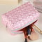 Portable Desk Stationery Organizer Bag for Study and Office, Exquisite Floral Pattern Storage Pouch with Glitter Fabric