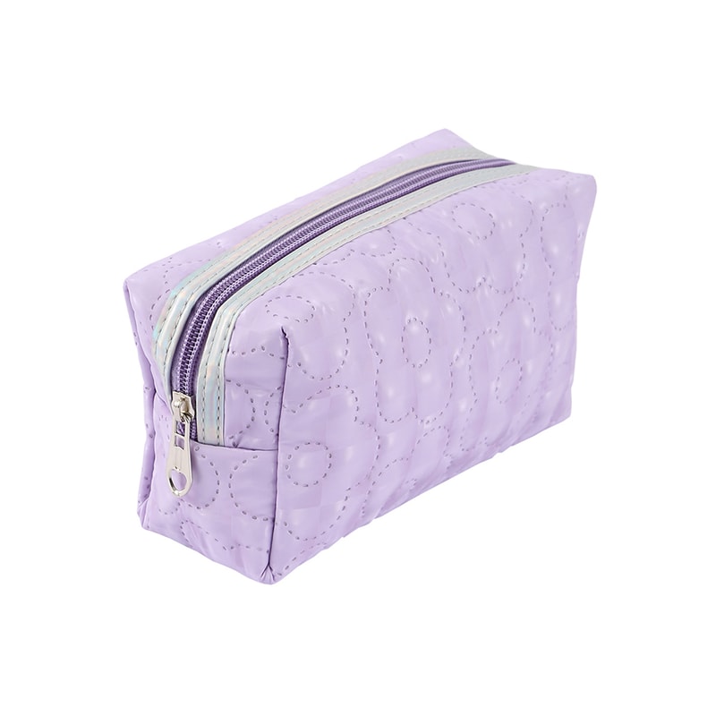 Portable Desk Stationery Organizer Bag for Study and Office, Exquisite Floral Pattern Storage Pouch with Glitter Fabric