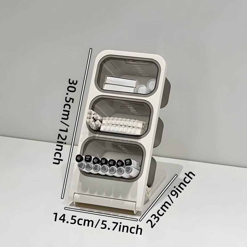 MultiFunctional Foldable Desk Pen Organizer With 3 Large Compartments For Tea Bags Coffee Pods And 4