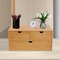 Compact Bamboo Desk Organizer for Office, Home - Perfect for Stamps, Notes, Paper Clips, Bills, Scissors