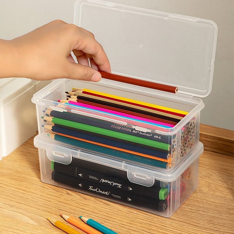 Desktop Organizer For Office Stationary Supplies Portable Pencil Case Storage Box Mark Pen Box Stat 3