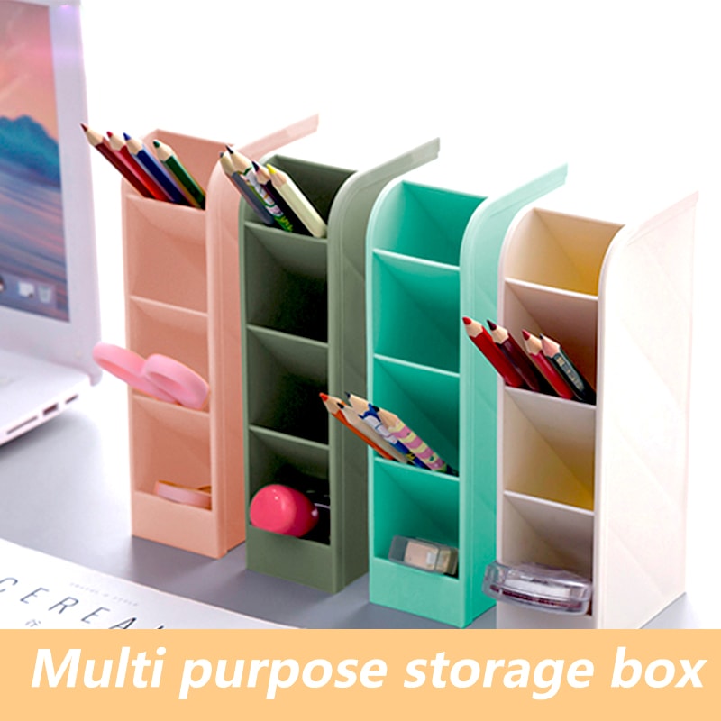 Oblique Plugin Pen Holder Large Capacity Desktop Storage Multifunctional Stationery Storage Box 0