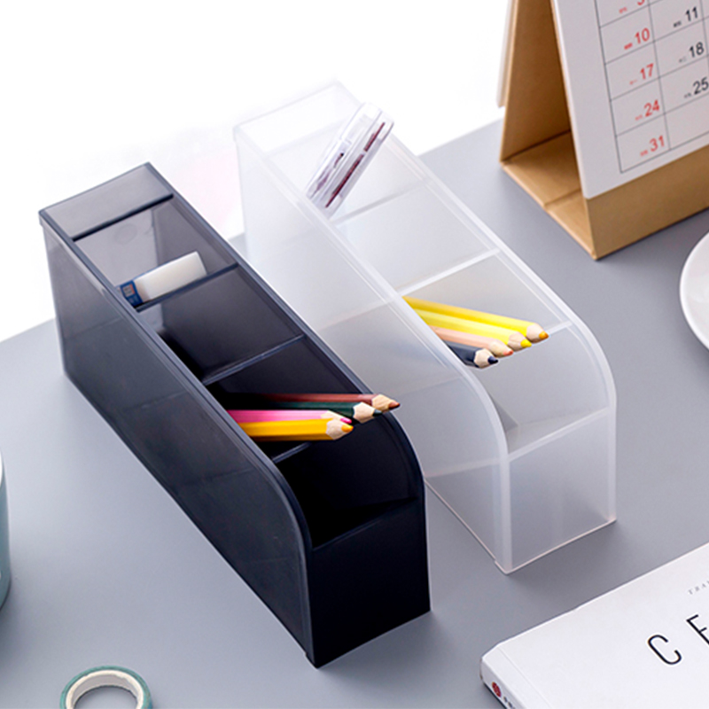 Oblique Plugin Pen Holder Large Capacity Desktop Storage Multifunctional Stationery Storage Box 1