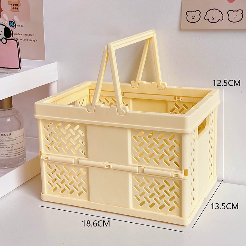 Portable MultiColor Storage Basket Desktop Organizer Multifunctional Sundries Foldable Storage Box 9