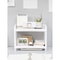 Rectangular White PP Desktop Storage Rack, Double Layer Organizer for Desk, Office, Student, Cosmetics Stationery