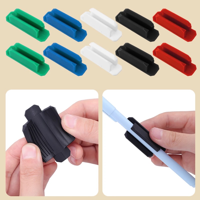 Laptop Desk Notebooks SelfAdhesive Pen Holder Clips AntiLost Pencil Storage Clamps For Writing 0