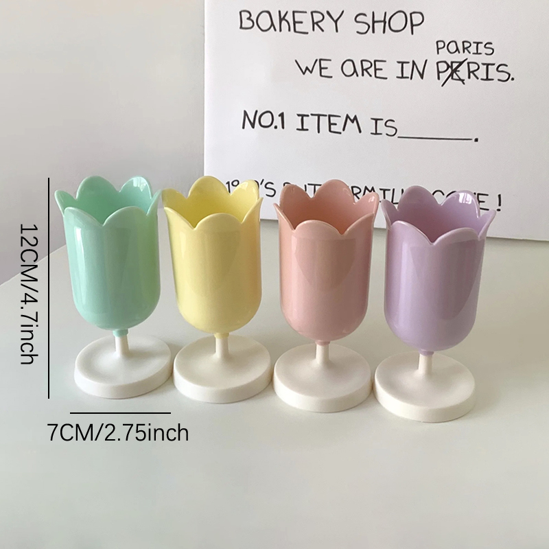 Plastic Storage Organizer, Tulips Storage Bucket Pen Holder, Desktop Storage Tank, Makeup Brush Holder for Students