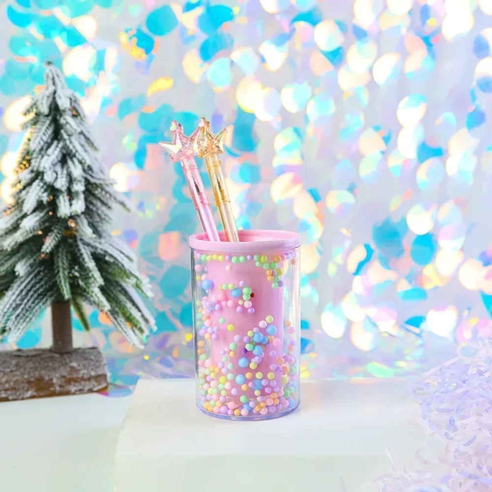 Cute Creative Girl Student Cartoon Multi Grid Pen Holder Colorful Acrylic Piggy Drawer Multifunctio 5