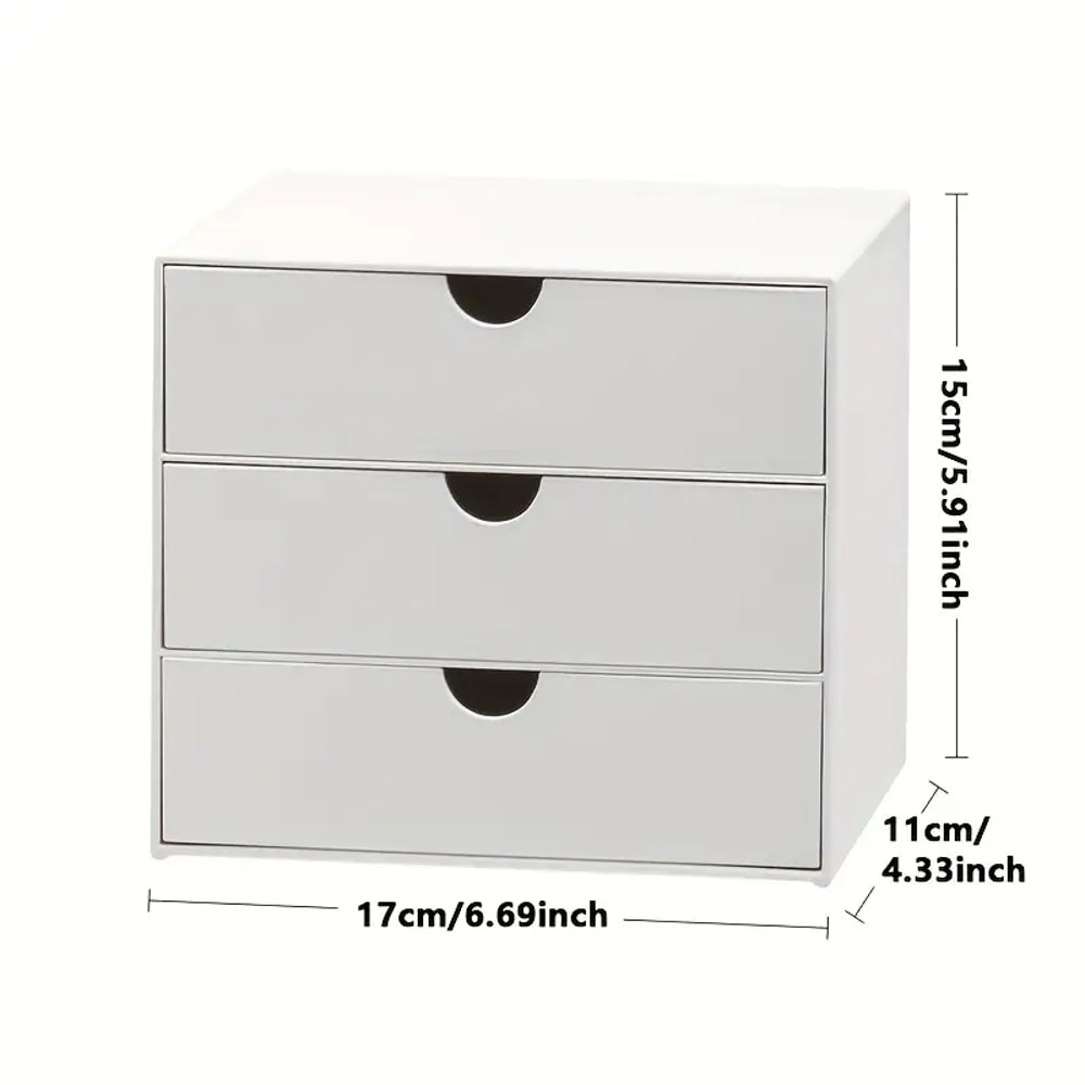 Desk Organizer Stackable Plastic Storage Drawer Rack White Stationery Boxes For School Office 7
