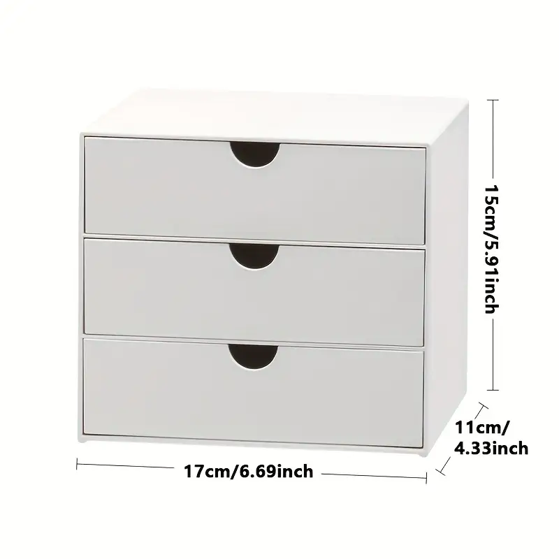 Desk Organizer Stackable Plastic Storage Drawer Rack White Stationery Boxes For School Office 7