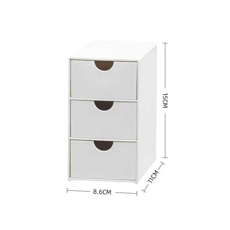 Desk Organizer Stackable Plastic Storage Drawer Rack White Stationery Boxes For School Office 6