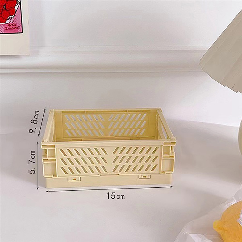 Plastic Folding Storage Box Collapsible Crate Home Use Basket Desktop Holder School Desk Storage Bo 8