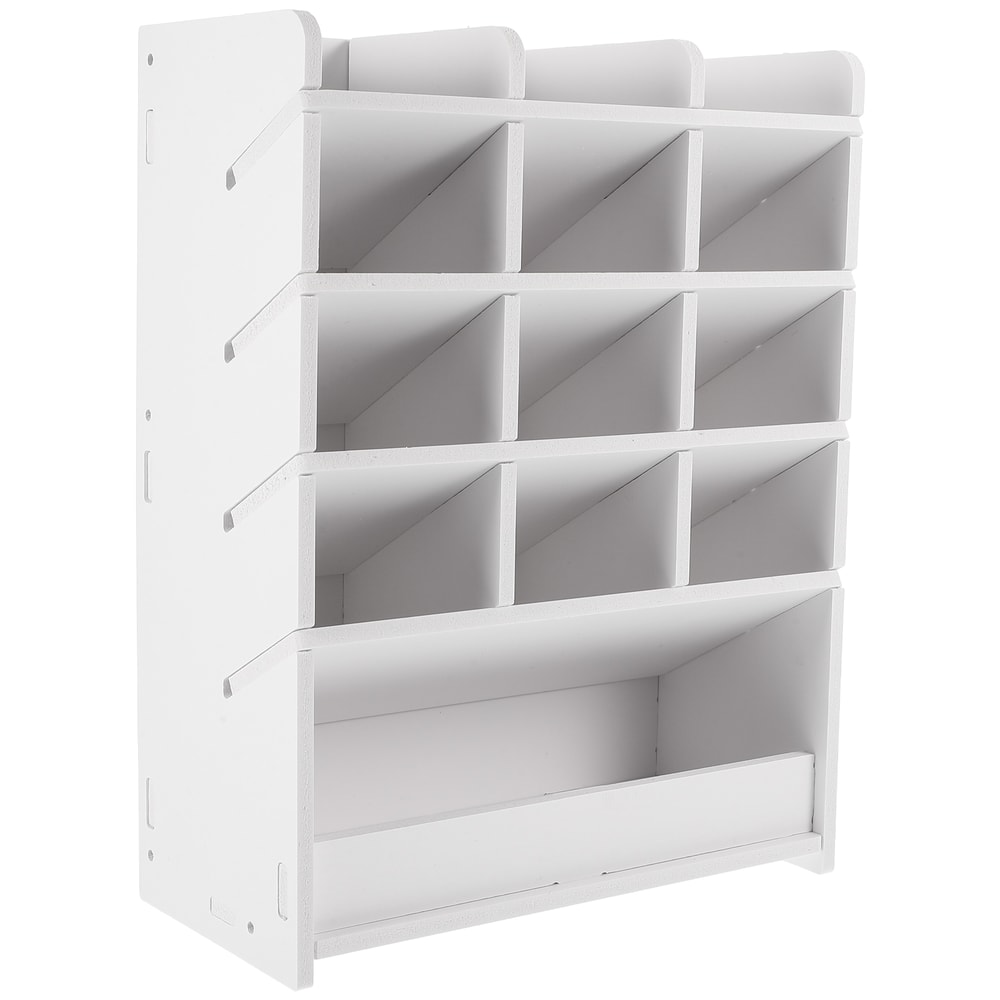 Desktop Storage Box Wood Organizer Office Pen Stand Multicompartment For School And Living Room 2