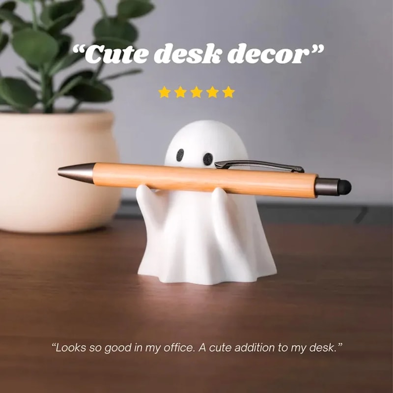 Spooky Ghost Figurine Design Funny Ghost Pen Holder For Desk Organizer Perfect Accessory Gifts For 3