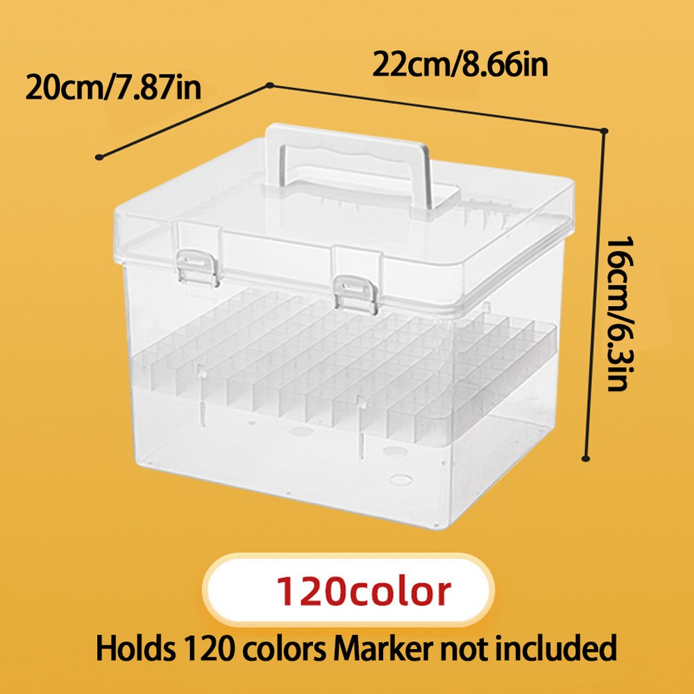 Transparent Waterproof Marker Pen Organizer MultiSlot Handheld Storage Box For Desk And Students 5