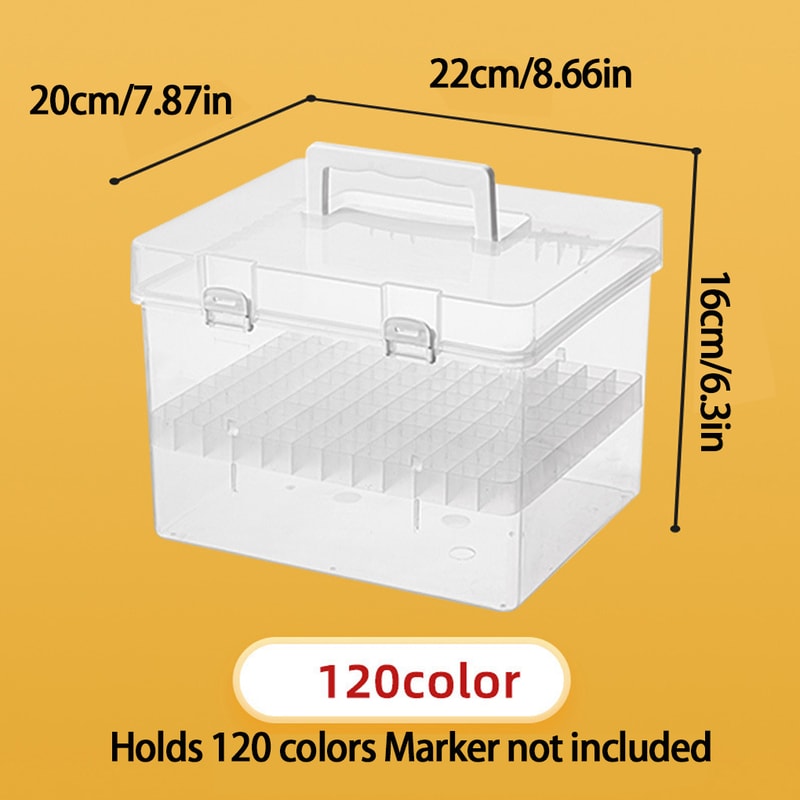 Transparent Waterproof Marker Pen Organizer MultiSlot Handheld Storage Box For Desk And Students 5