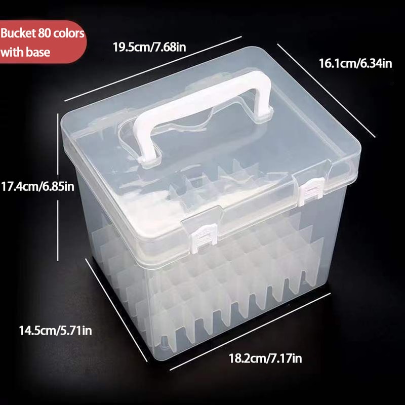 Transparent Waterproof Marker Pen Organizer MultiSlot Handheld Storage Box For Desk And Students 6