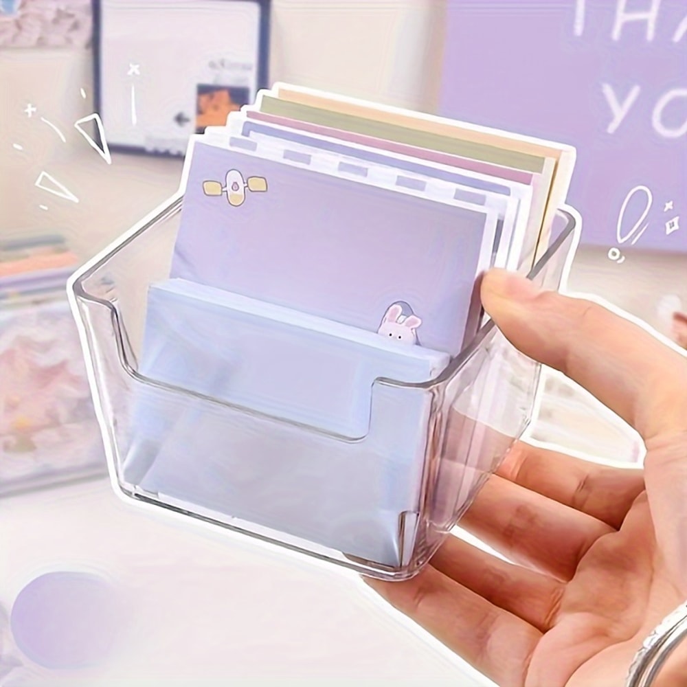 Acrylic Memo Stand Organizer, Clear Sticky Note Holder for Desktop Storage