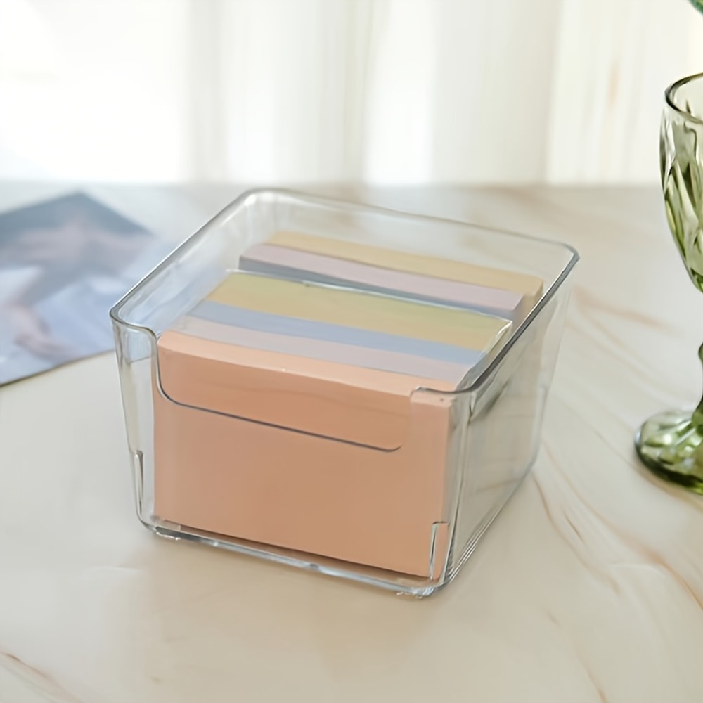 Acrylic Memo Stand Organizer, Clear Sticky Note Holder for Desktop Storage