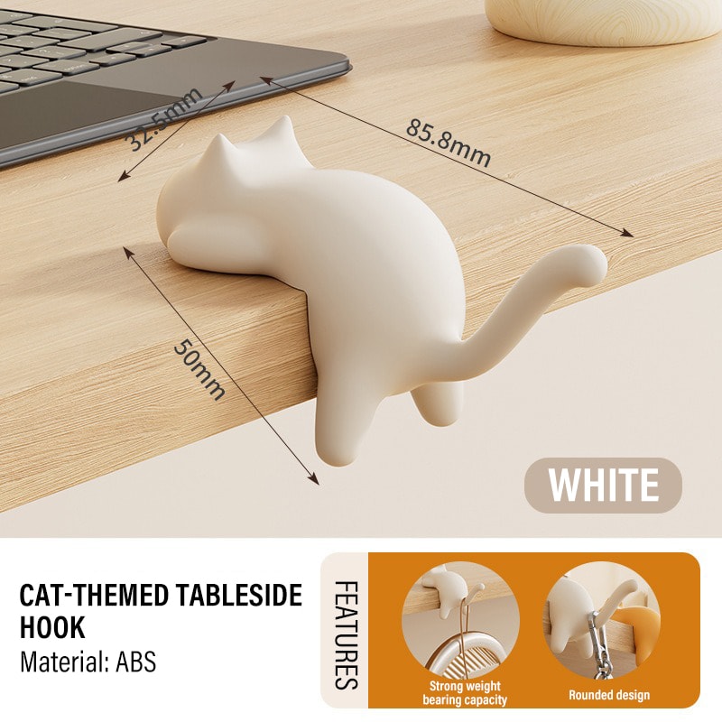 Kawaii Desk Decor, Cat-Shaped Keychain Hook, Creative Bag Storage Holder