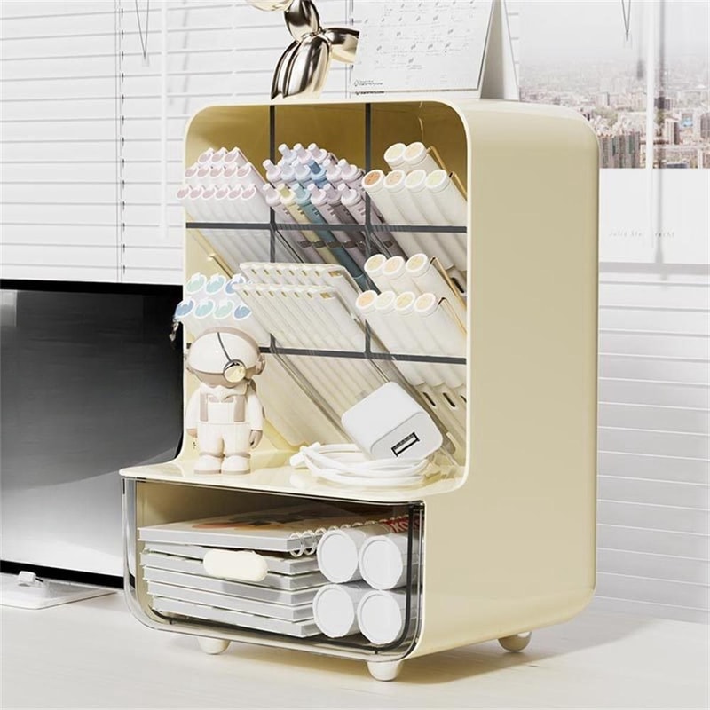 Large Capacity Office Desk Miscellaneous Storage Rack Slanted Pen Holder 5