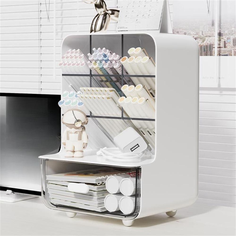 Large Capacity Office Desk Miscellaneous Storage Rack Slanted Pen Holder 6