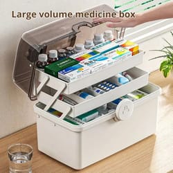 white large capacity medicine box for home medicine storage multi layer classification home medicine box