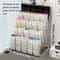 Multi-Compartment Desk Storage Box, Large Capacity Staircase Pen Holder Organizer for Markers & Art Supplies