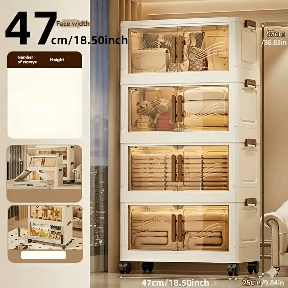 Spacious Foldable Storage Box With Clear Door Ideal For Books And Clothes EasytoAssemble And Durabl 2