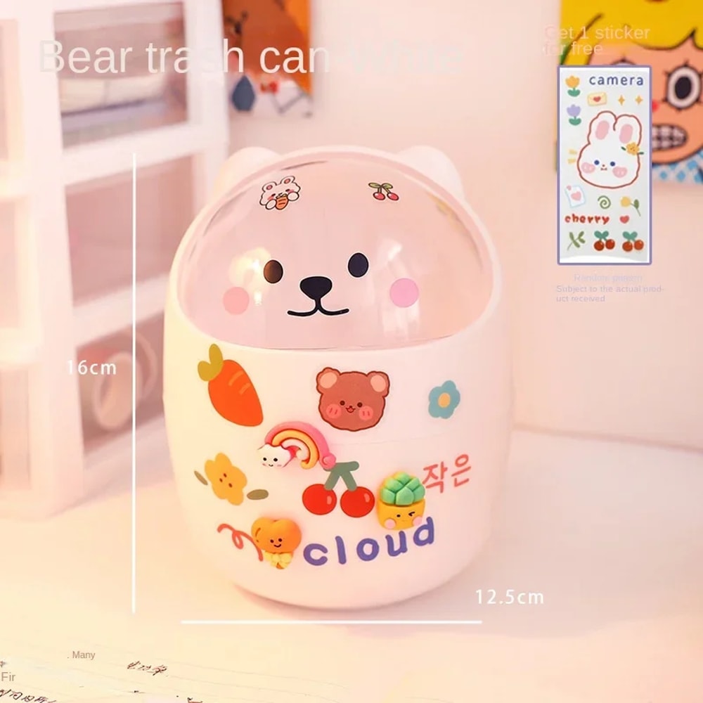 Acrylic Pen Holder Desktop Organizer Cute Office Stationery Cosmetics Storage Box 2