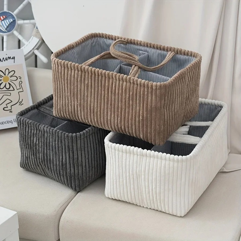 MultiCompartment Organizer For Baby Clothes Toys Home Decor Large Bohemian Storage Basket 0