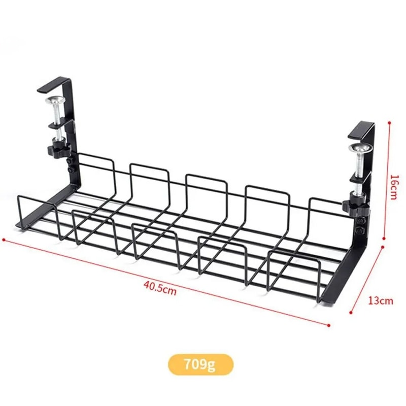 No Punching Kitchen Storage Accessories Under Table Storage Rack Metal Cable Organizer 3