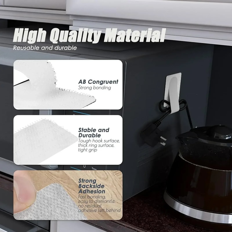 Cord Organizer Straps Reusable Cable Ties Adjustable Fastening Wire Holder Self Adhesive Desk Manag 4