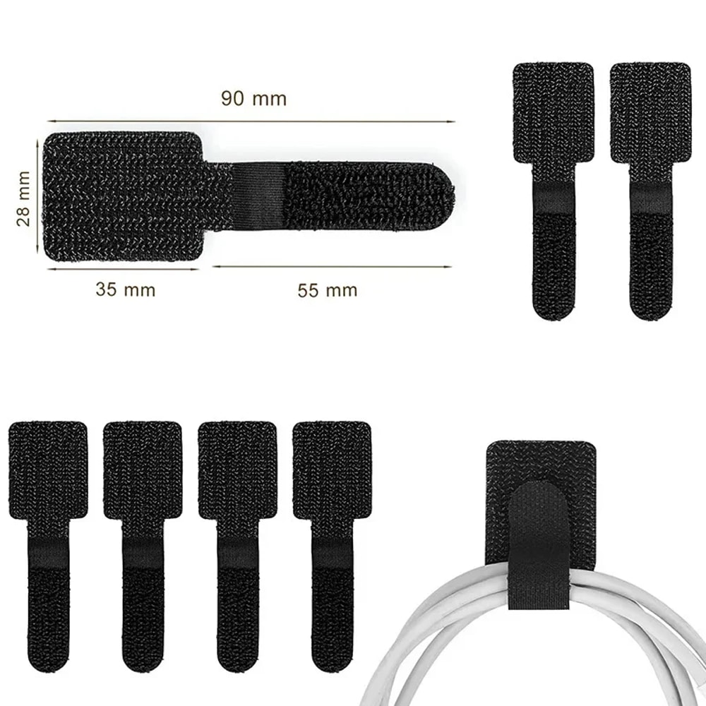 SelfAdhesive Cord Rope Holder Reusable Cable Ties Adjustable Cord Organizer Straps For Office 4