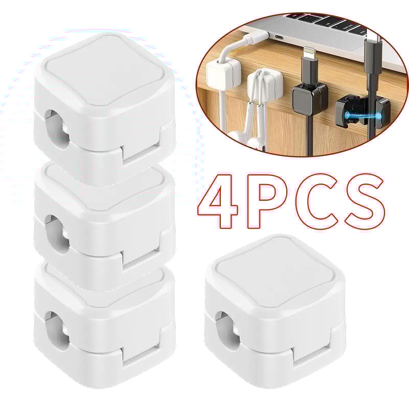Adjustable Cord Holder Magnetic Cable Clips Desk Cable Management Wire Organizer Keeper 4