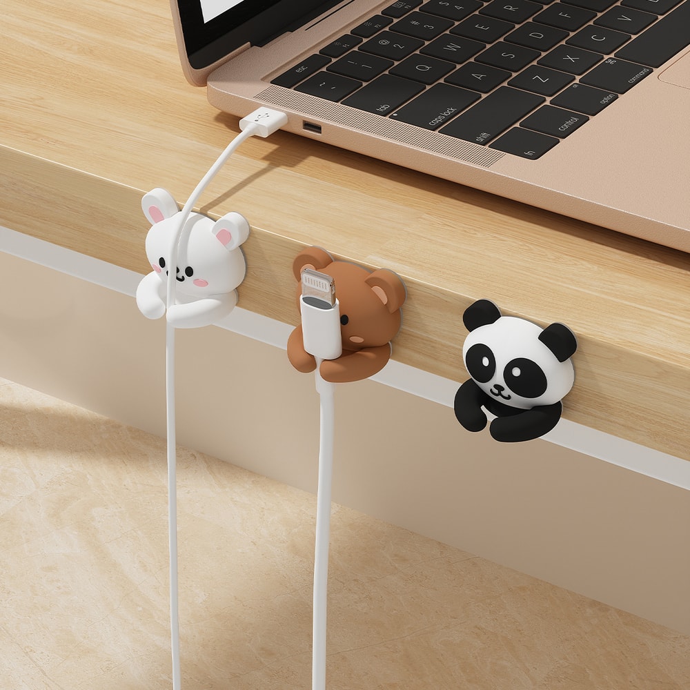 Cute Desktop Cable Managers SelfAdhesive USB Cable Clips Wire Cord Management Holder For Office Des 0