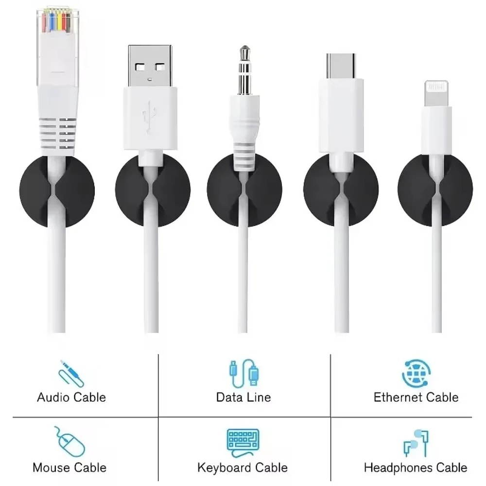 Silicone Organizer For USB Data Line Cable Clips Phone Cord Holder Earphone Charger Cord Winder 2