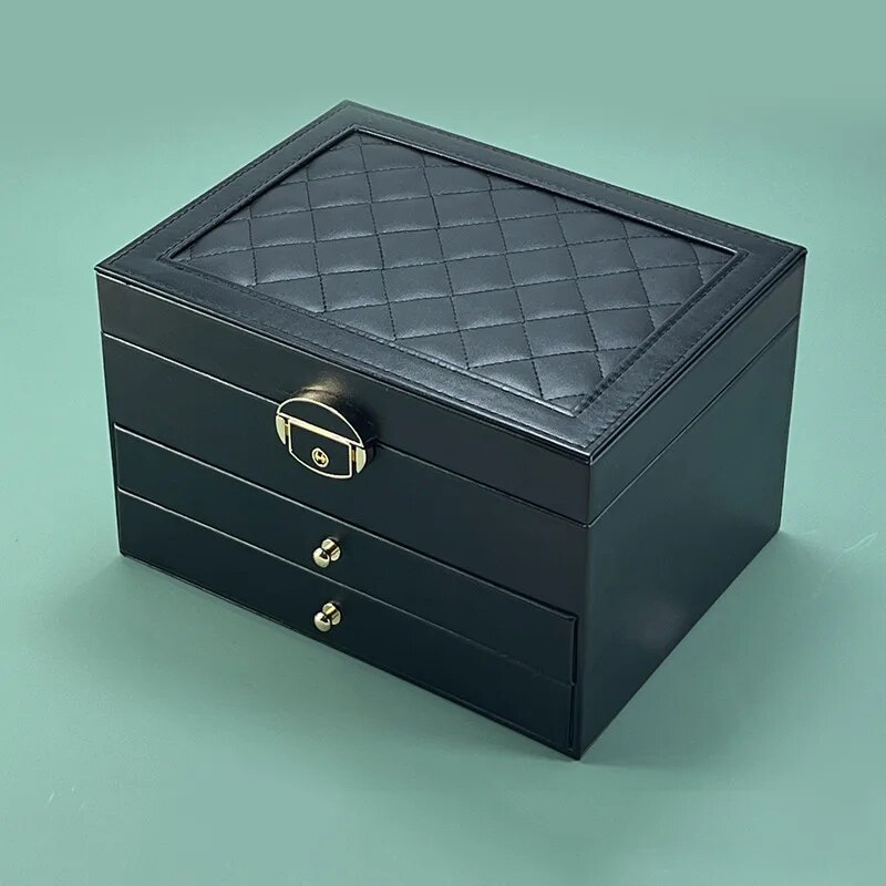 Jewelry Box With Large Capacity HighEnd MultiLayer Organizer Earring Storage With Oxidation Finish 4