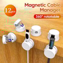 magnetic cable holder, usb charging cable organizer, adhesive wire keeper for desk management