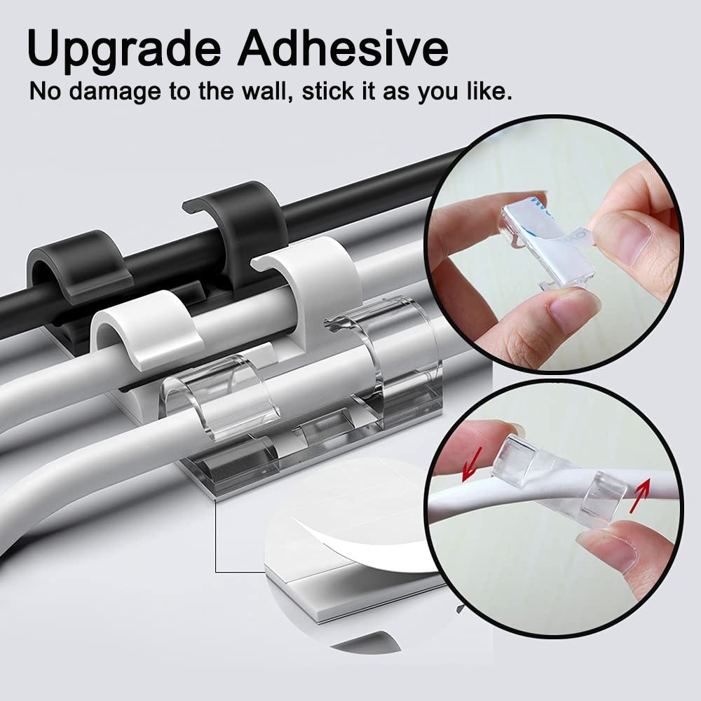 Desktop Cable Organizer Clips Wall USB Cable Manager For Charging Wire Winder For PC And Cellphone 1