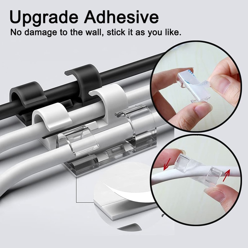 Desktop Cable Organizer Clips Wall USB Cable Manager For Charging Wire Winder For PC And Cellphone 1