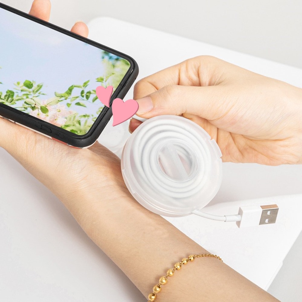 Portable Transparent Cable Organizer Retractable Phone Holder Cord Management Charger Wire Protecto