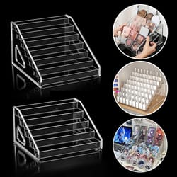 acrylic transparent desktop badge organizer, two dimensions anime characters storage rack ladder display shelf