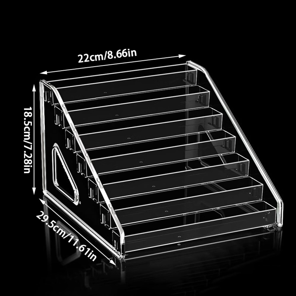 Acrylic Transparent Desktop Badge Organizer, Two Dimensions Anime Characters Storage Rack Ladder Display Shelf