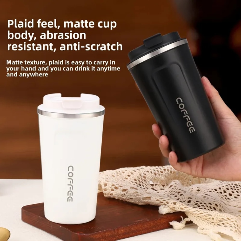 Stainless Steel Thermos Travel Cup Durable Vacuum Insulated Coffee Mug Leak Proof Matte Double Wall 3