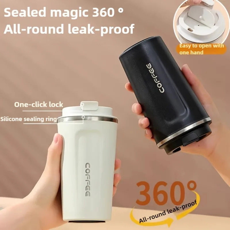 Stainless Steel Thermos Travel Cup Durable Vacuum Insulated Coffee Mug Leak Proof Matte Double Wall 4
